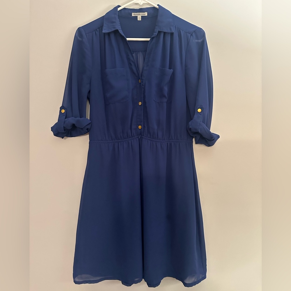 Navy Quarter-Sleeve Dress